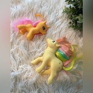 My Little Pony Yellow Unicorn Duo with Pink and Rainbow Manes